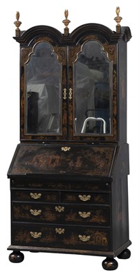 Lot 91 - George II Japanned Bureau Bookcase Second...