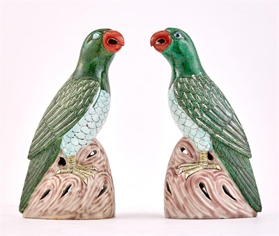 Lot 118 - Pair of Chinese Export Famille Verte Porcelain...