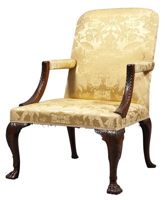 Lot 152 - Irish George II Mahogany Library Armchair...