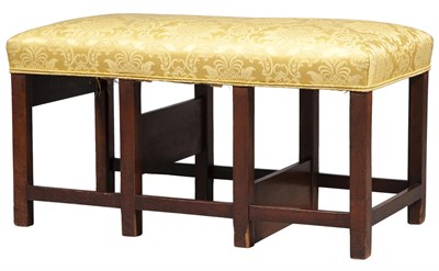 Lot 181 - George III Mahogany Upholstered Library Bench...