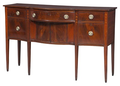 Lot 240 - Federal Inlaid Mahogany Bowfront Sideboard...