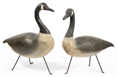 Lot 251 - Two Carved and Painted Wood Standing Canada Goose Decoys