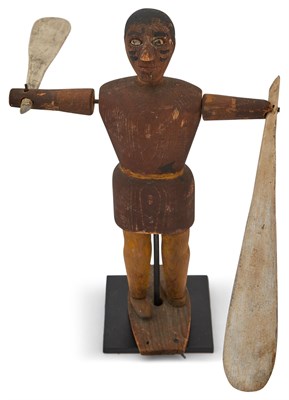 Lot 247 - Carved and Painted Wood Whirligig of a Native American Figure