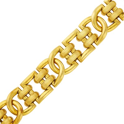 Lot 44 - Wide Gold Link Bracelet