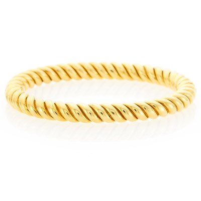 Lot 15 - Fluted Gold Bangle Bracelet