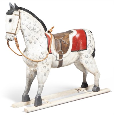 Lot 335 - Dappled Painted Wood Figure of a Pony Height...