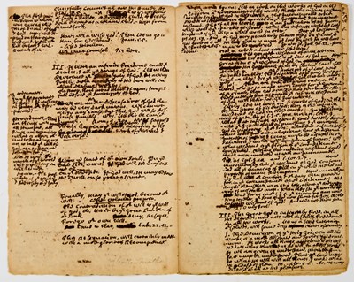 Lot 132 - An eight-page Cotton Mather manuscript
