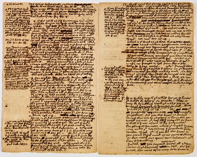 Lot 132 - An eight-page Cotton Mather manuscript