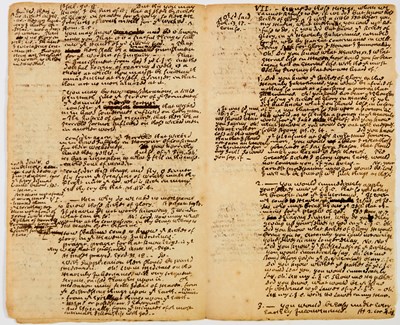 Lot 132 - An eight-page Cotton Mather manuscript