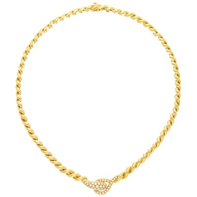 Lot 12 - Gold and Diamond Necklace
