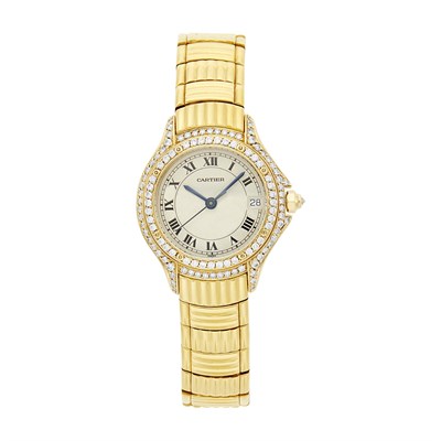 Lot 60 - Cartier Gold and Diamond 'Cougar' Wristwatch