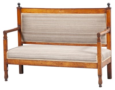 Lot 327 - Continental Upholstered Fruitwood Settee 19th...