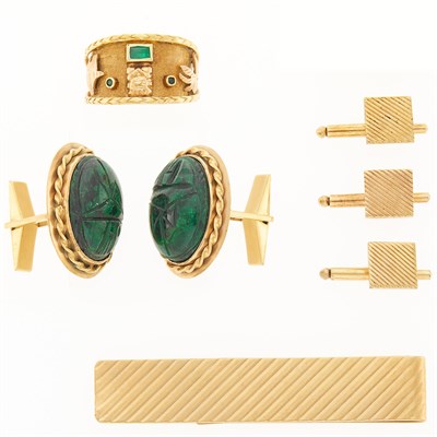 Lot 2312 - Group of Gentleman's Gold and Gold-Filled Jewelry