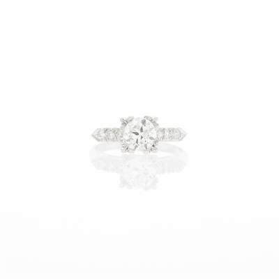 Lot 2193 - Platinum and Diamond Ring