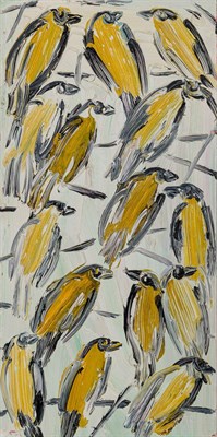 Lot 351 - Hunt Slonem American, b. 1951 Green Singers,...