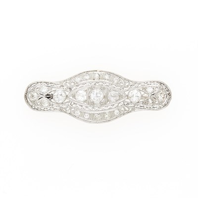 Lot 2112 - Platinum and Diamond Pendant-Brooch
