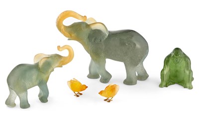 Lot 447 - Group of Daum Pâte de Verre Figures of Animals...