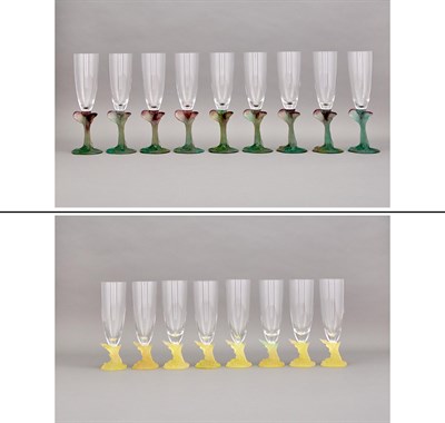 Lot 451 - Group of Daum Pâte de Verre Champagne Flute...