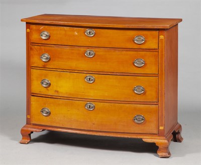 Lot 255 - Federal Cherry Inlaid Bowfront Chest of Drawers