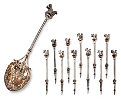Lot 18 - George Sharp Silver Cased Nut Set Retailed by...