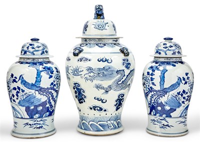 Lot 164 - Pair of Chinese Blue and White Porcelain...