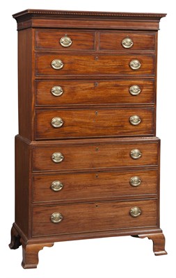 Lot 182 - George III Mahogany Chest on Chest Late 18th...