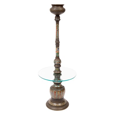 Lot 173 - A Japanese Champleve Enamel and Bronze Floor Lamp