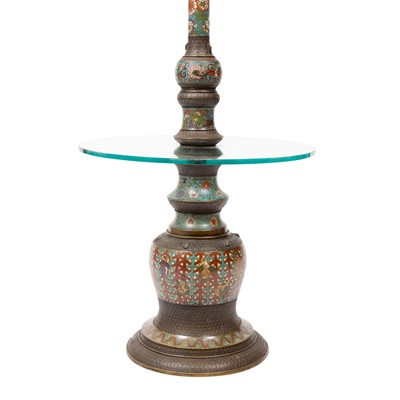 Lot 173 - A Japanese Champleve Enamel and Bronze Floor Lamp