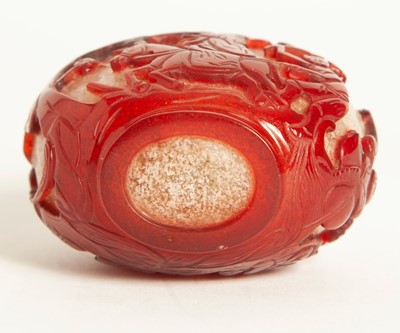 Lot 5 - A Red Glass Overlay Chinese Snuff Bottle