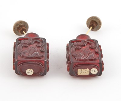 Lot 15 - A Pair of Chinese Ruby Glass Snuff Bottles