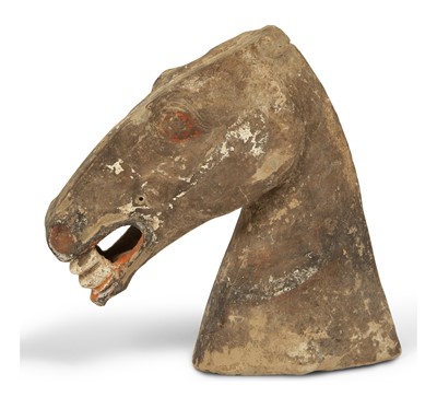 Lot 133 - A Chinese Pottery Head of a Horse