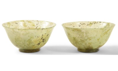 Lot 156 - A Pair of Chinese Moss Agate Bowls