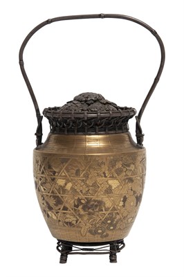 Lot 364 - A Fine Japanese Silver and Gilt Lacquer Basket