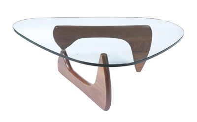 Lot 80 - Isamu Noguchi Walnut and Glass Low Table...