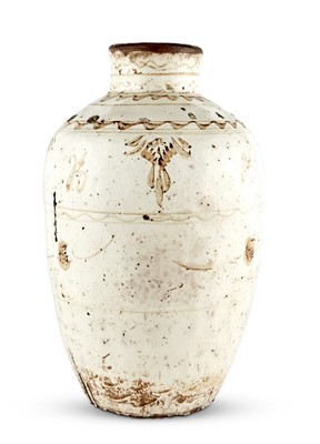 Lot 144 - A Chinese Glazed and Painted Martaban Jar