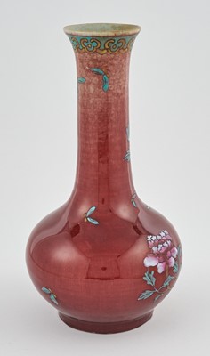 Lot 215 - A Chinese Enameled Flambe Porcelain Vase