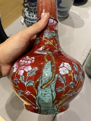 Lot 215 - A Chinese Enameled Flambe Porcelain Vase