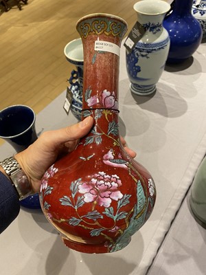 Lot 215 - A Chinese Enameled Flambe Porcelain Vase