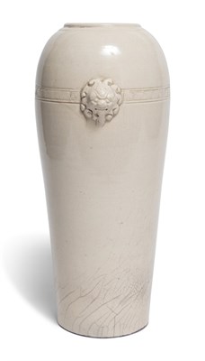 Lot 209 - A Chinese Cream Glazed Tapering Vase