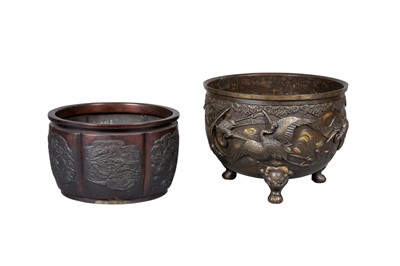 Lot 203 - Two Japanese Bronze Planters, Taisho Period