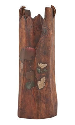 Lot 196 - Japanese Embellished Wood Vase