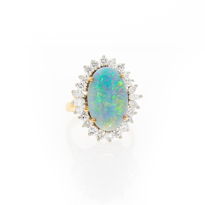 Lot 2249 - Gold, Opal and Diamond Ring