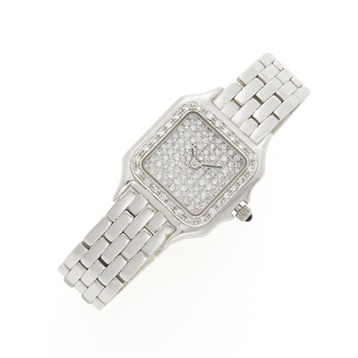 Lot 1068 - Lady's White Gold and Diamond Wristwatch