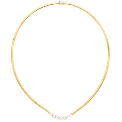 Lot 1137 - Gold and Diamond Necklace