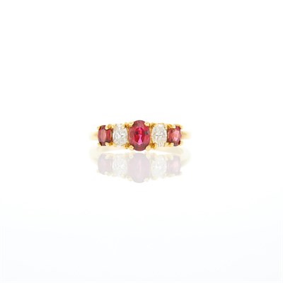 Lot 1223 - Gold, Ruby and Diamond Ring