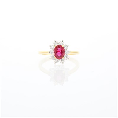 Lot 1008 - Gold, Platinum, Ruby and Diamond Ring