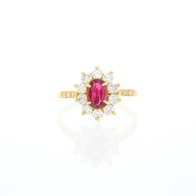 Lot 1180 - Gold, Ruby and Diamond Ring