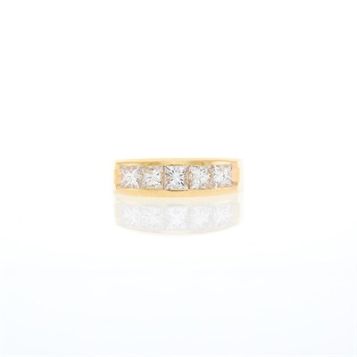 Lot 1219 - Gold and Diamond Band Ring