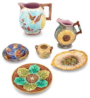 Lot 299 - Group of Majolica Articles Comprising two...