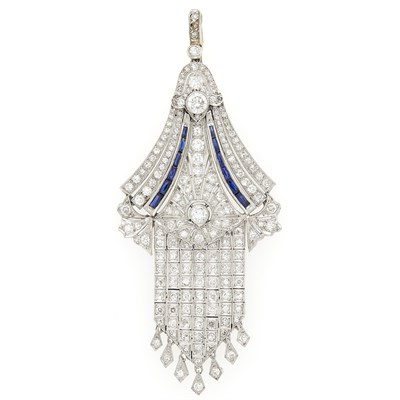 Lot 78 - Platinum, Diamond and Synthetic Sapphire Fringe Enhancer